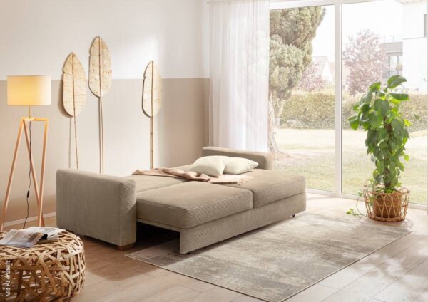 Schlafsofa taupe Polyester B/H/T: ca. 237x90x104 cm – Bild 4