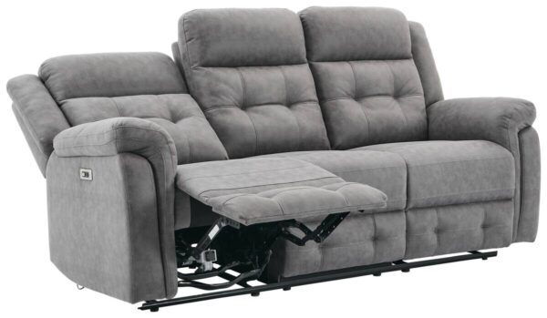 Sofa Philip grau Microfaser B/H/T: ca. 208x103x95 cm – Bild 2