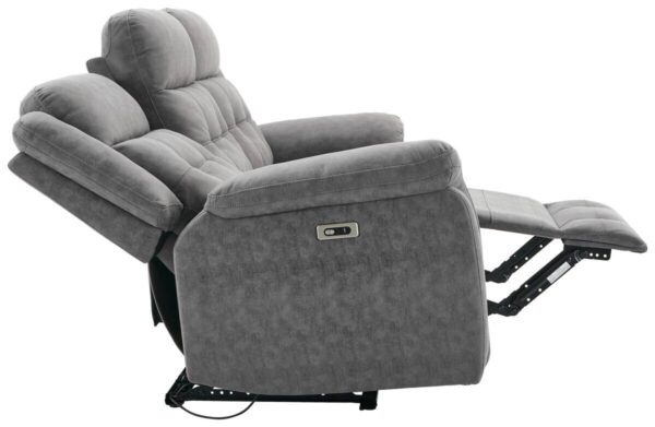 Sofa Philip grau Microfaser B/H/T: ca. 208x103x95 cm – Bild 3