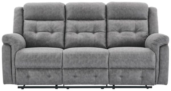Sofa Philip grau Microfaser B/H/T: ca. 208x103x95 cm – Bild 5