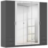 Kleiderschrank München grau Alpinweiß B/H/T: ca. 226x210x54 cm – Bild 3