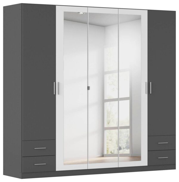 Kleiderschrank München grau Alpinweiß B/H/T: ca. 226x210x54 cm – Bild 3