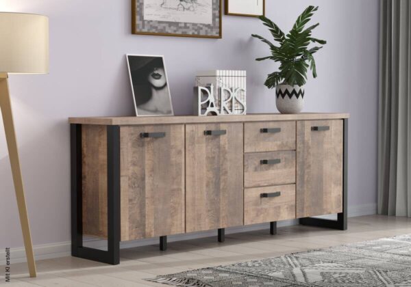 Sideboard Emile Eiche Tabak Nachbildung B/H/T: ca. 214x86x45 cm – Bild 2
