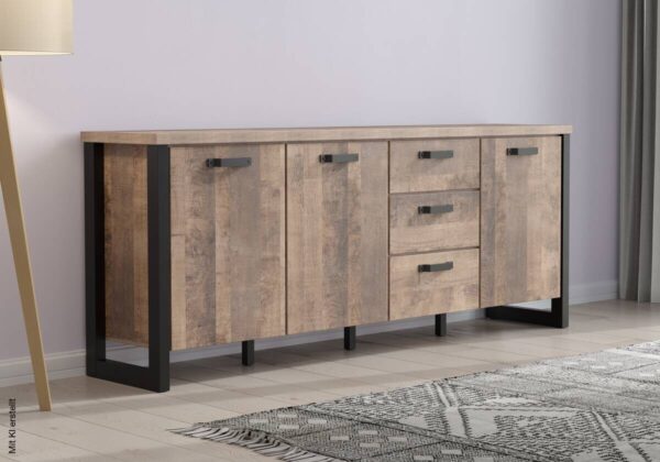 Sideboard Emile Eiche Tabak Nachbildung B/H/T: ca. 214x86x45 cm – Bild 5