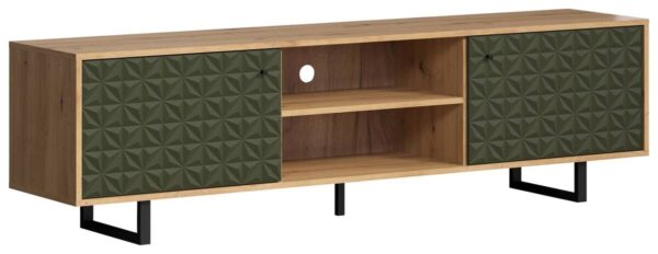 TV-Lowboard Sentra Eiche Artisan Nachbildung grün dunkel B/H/T: ca. 184x52x40 cm TV-Lowboard Sentra Eiche Artisan Nachbildung grün dunkel B/H/T: ca. 184x52x40 cm – Bild 4