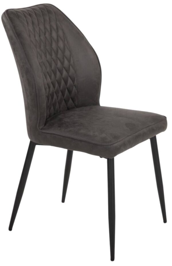Stuhl Emm anthrazit schwarz Microfaser Metall – Bild 3
