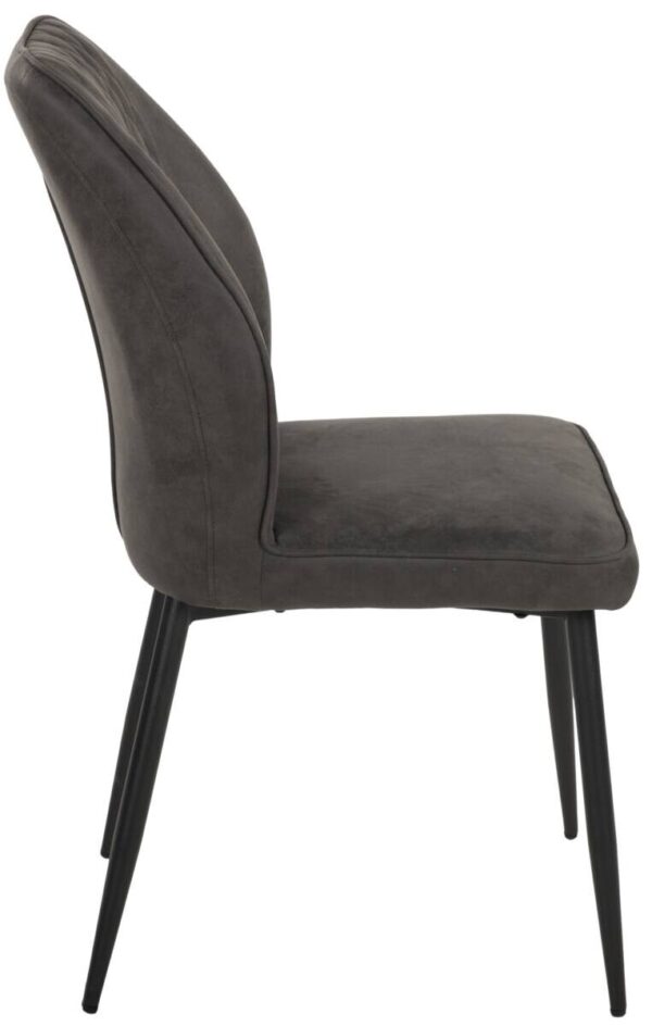 Stuhl Emm anthrazit schwarz Microfaser Metall – Bild 5