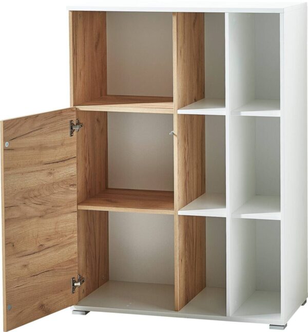 Aktenschrank 4195-513 weiß Eiche Navarra Nachbildung B/H/T: ca. 85x120x40 cm – Bild 4