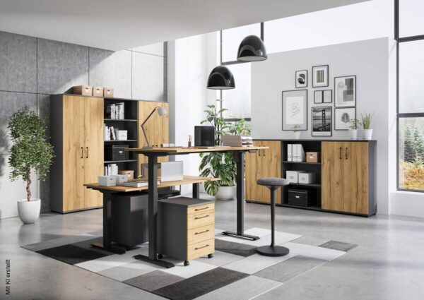 Aktenschrank 4247-564 Eiche Grand-Son Nachbildung Graphit B/H/T: ca. 80x123x40 cm Aktenschrank 4247-564 Eiche Grand-Son Nachbildung Graphit B/H/T: ca. 80x123x40 cm – Bild 4