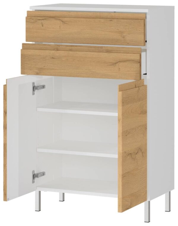 Kommode 4332-559 weiß Eiche Grand-Son Nachbildung B/H/T: ca. 60x97x34 cm – Bild 2