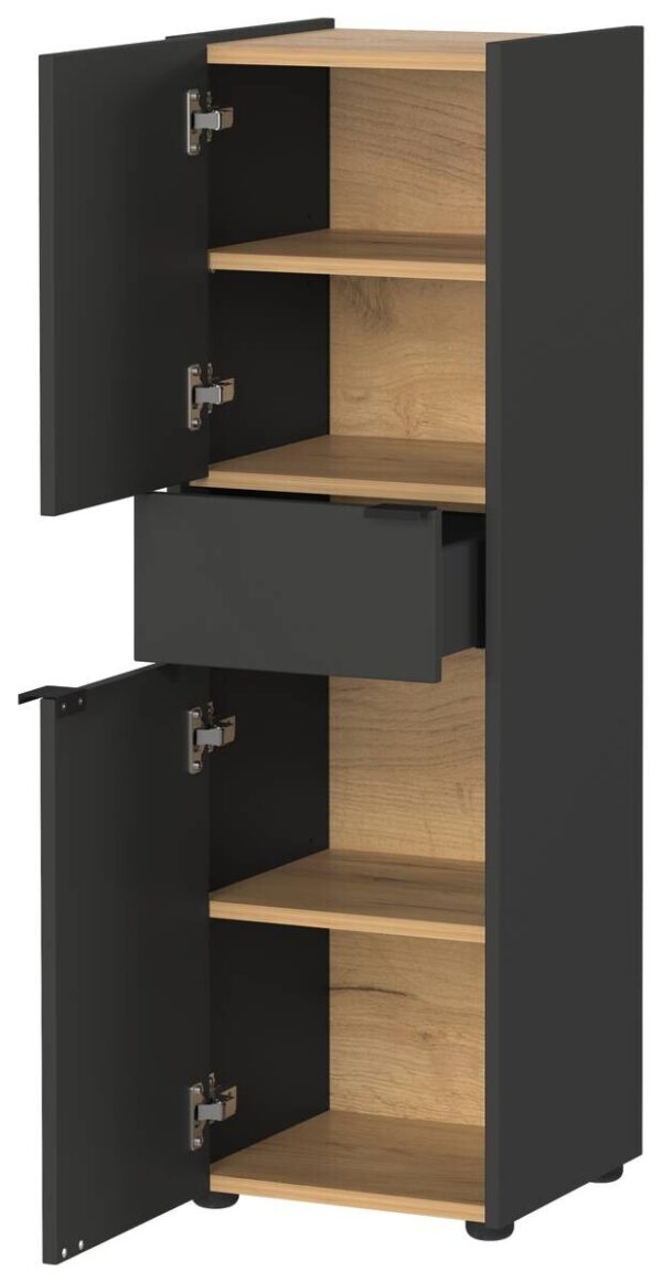 Schrank 4498-549 Graphit Eiche Navarra Nachbildung B/H/T: ca. 34x111x34 cm – Bild 4