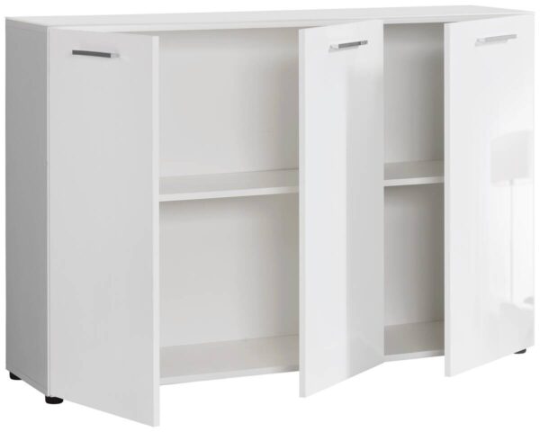 Kommode Rio weiß weiß glänzend B/H/T: ca. 120x83x35 cm – Bild 3