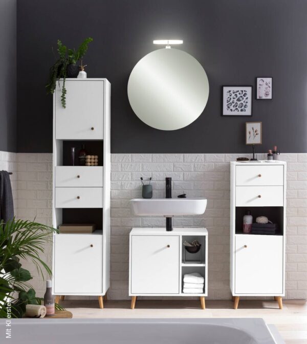 Highboard Bjarne weiß matt B/H/T: ca. 60,2x113,4x33,05 cm – Bild 4