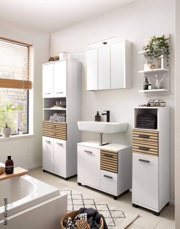 Highboard Katta weiß matt B/H/T: ca. 30,3x110,5x32,6 cm – Bild 2
