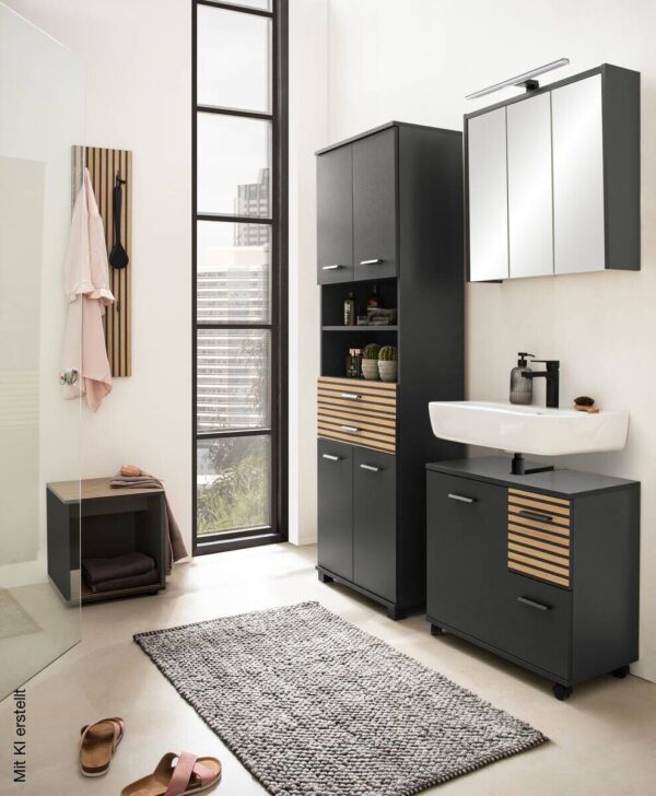 Highboard Katta anthrazit B/H/T: ca. 59,8x110,5x32,6 cm – Bild 2