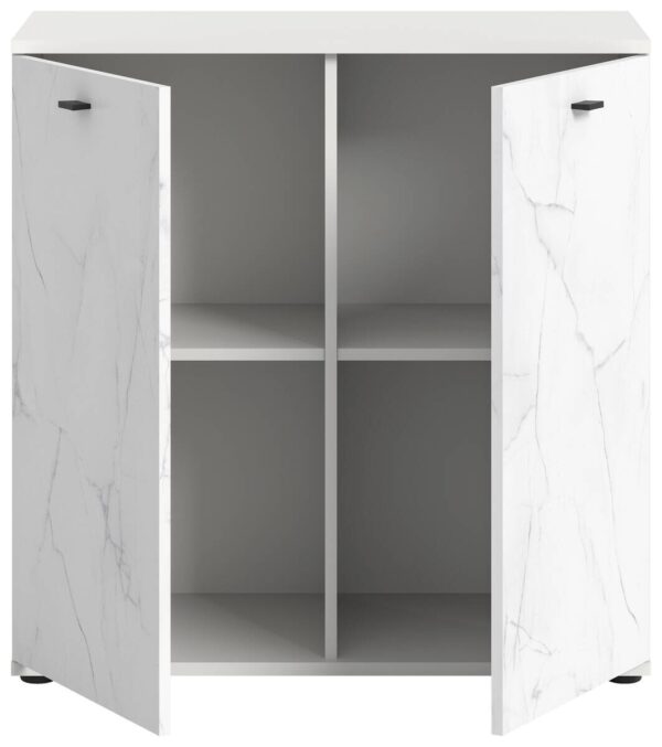 Kommode Stone weiß Marmoroptik B/H/T: ca. 86x88x41 cm – Bild 4