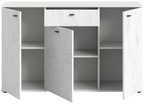 Sideboard Stone weiß Marmoroptik B/H/T: ca. 139x88x41 cm Sideboard Stone weiß Marmoroptik B/H/T: ca. 139x88x41 cm – Bild 3