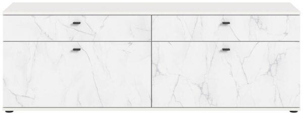 TV-Lowboard Stone weiß Marmoroptik B/H/T: ca. 180x62x41 cm – Bild 3