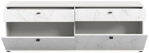 TV-Lowboard Stone weiß Marmoroptik B/H/T: ca. 180x62x41 cm – Bild 4