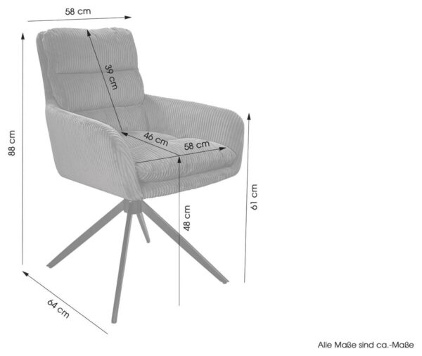 Stuhl PURA 2er-Set. B/H/T: ca. 58x88x64 cm – Bild 4