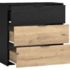 Kommode RIMINI schwarz Eiche Nachbildung B/H/T: ca. 80x80x40 cm – Bild 3