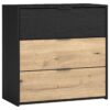 Kommode RIMINI schwarz Eiche Nachbildung B/H/T: ca. 80x80x40 cm – Bild 4