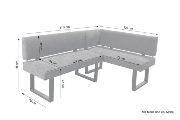 Eckbankgruppe VANCOUVER B/H/T: ca. 181,5x86x125 cm – Bild 4