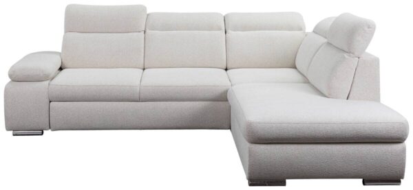 Ecksofa mit Bettfunktion und Bettkasten beige Microfaser B/H/T: ca. 282x100x232 cm – Bild 5