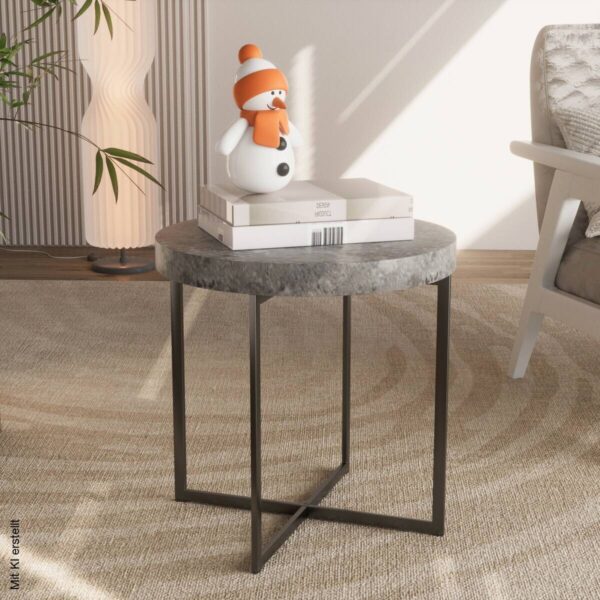 Beistelltisch Celina Beton Optik schwarz B/H/T: ca. 50x50x50 cm Beistelltisch Celina Beton Optik schwarz B/H/T: ca. 50x50x50 cm – Bild 3