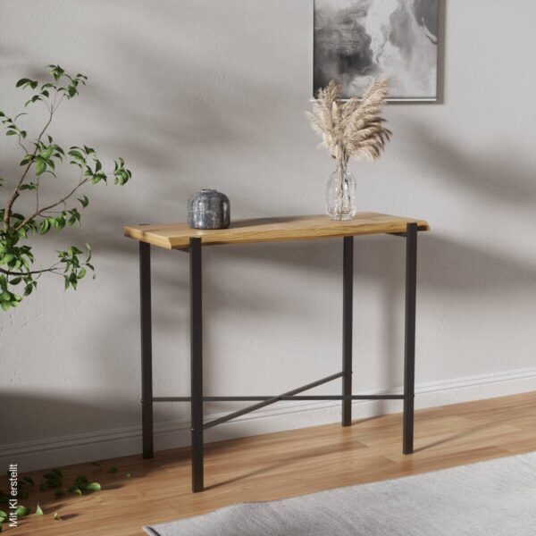 Konsole Almira Eiche Nachbildung schwarz B/H/T: ca. 90x75x38 cm – Bild 4