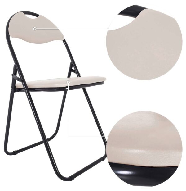 Klappstuhl Ben Cappuccino Kunstleder B/H/T: ca. 45x81x38 cm – Bild 2