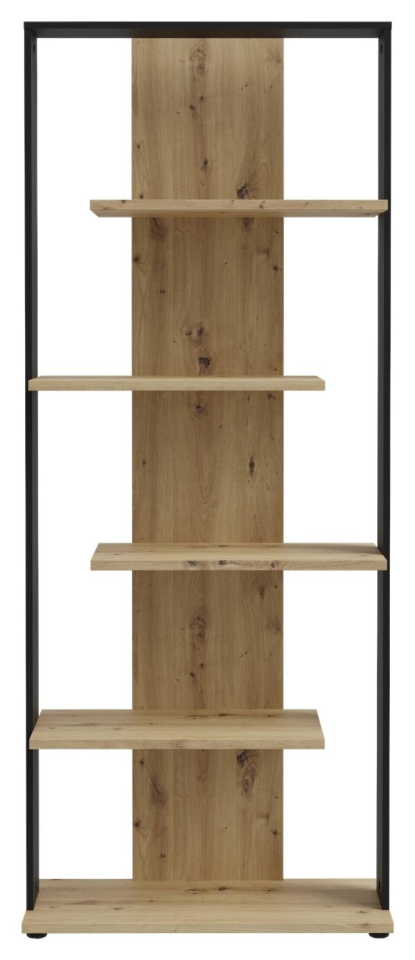 Regal Eiche Artisan Nachbildung schwarz B/H/T: ca. 80x198x35 cm – Bild 2