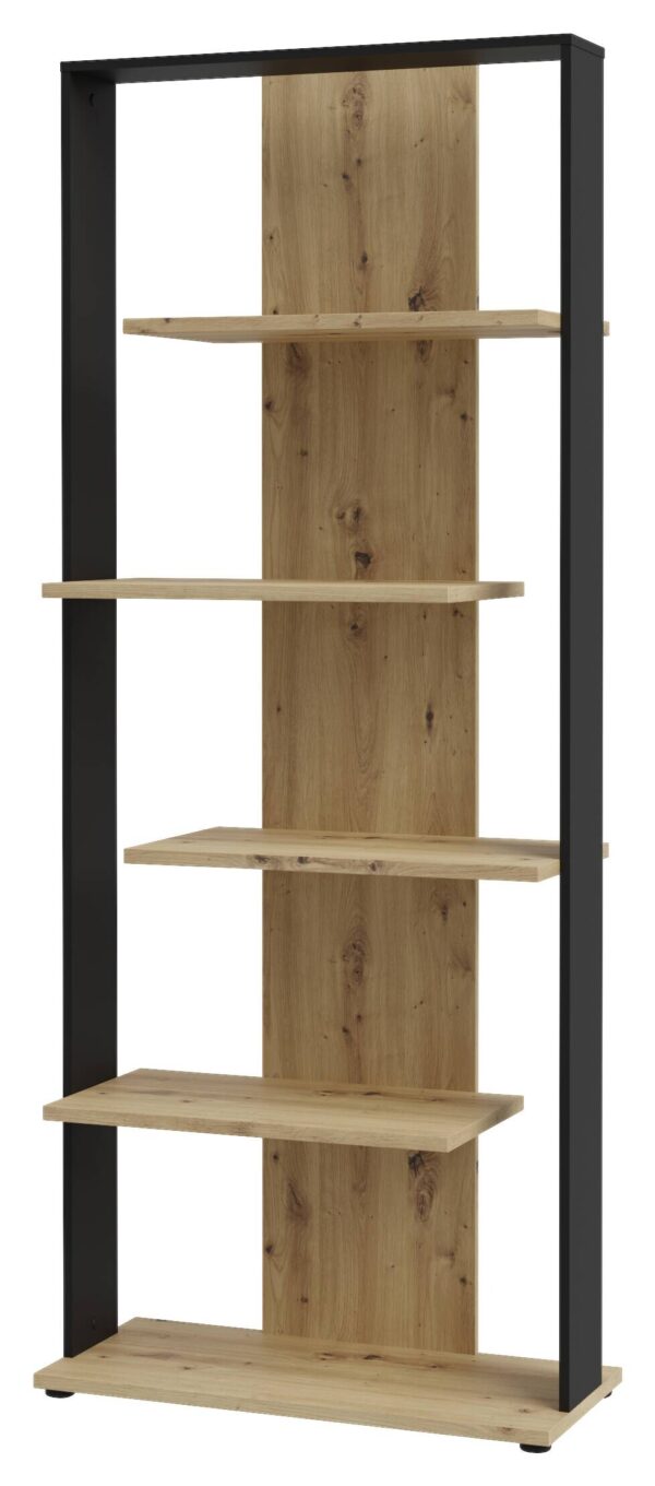 Regal Eiche Artisan Nachbildung schwarz B/H/T: ca. 80x198x35 cm – Bild 3