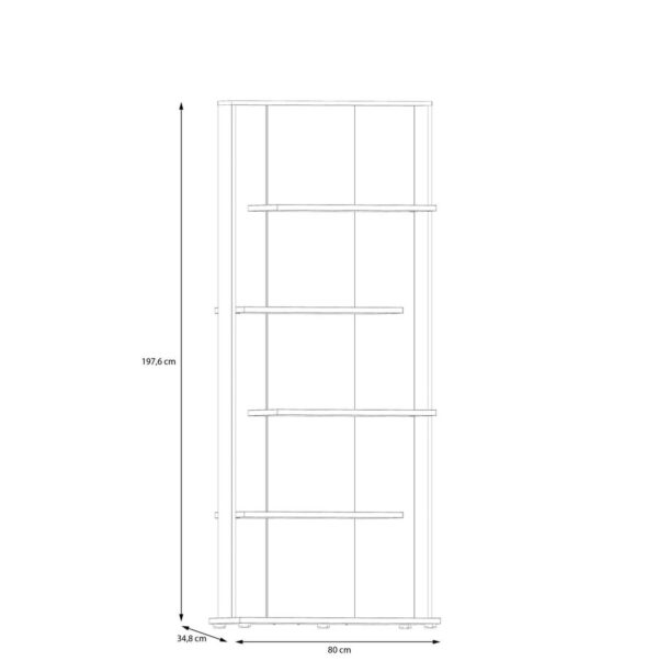 Regal Eiche Artisan Nachbildung schwarz B/H/T: ca. 80x198x35 cm – Bild 5
