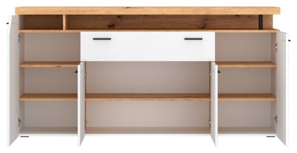 Sideboard Nico weiß Eiche Artisan Nachbildung B/H/T: ca. 184x91x40 cm – Bild 2