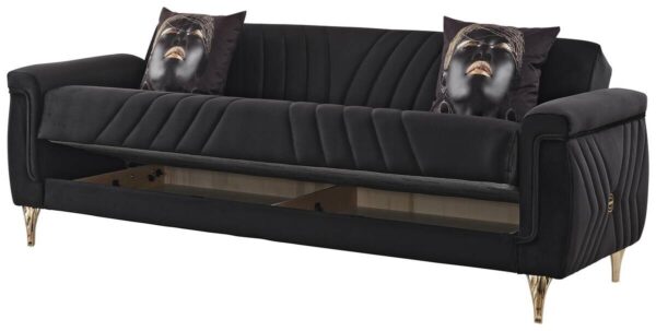 Schlafsofa Lozan schwarz Microfaser B/H/T: ca. 230x86x84 cm – Bild 2