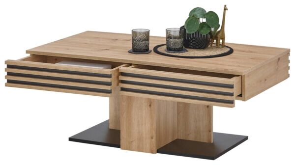 Couchtisch Luara Eiche Artisan Nachbildung B/H/T: ca. 110x44x60 cm Couchtisch Luara Eiche Artisan Nachbildung B/H/T: ca. 110x44x60 cm – Bild 3