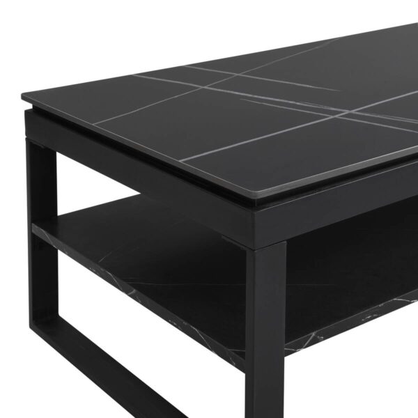 Couchtisch Mia schwarz Keramik Optik B/H/T: ca. 120x45x60 cm Couchtisch Mia schwarz Keramik Optik B/H/T: ca. 120x45x60 cm – Bild 3