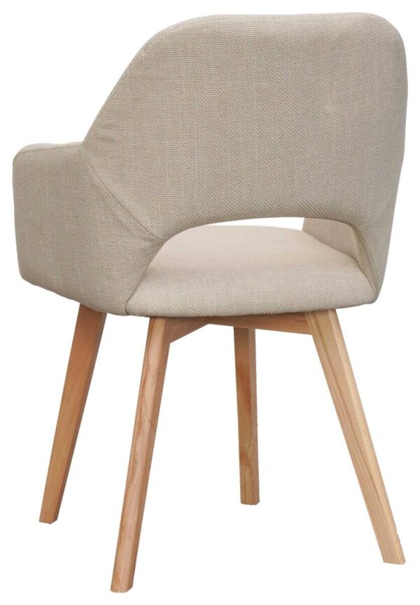 Armlehnstuhl Stade beige natur Polyester Buche B/H/T: ca. 57x87x62 cm – Bild 2