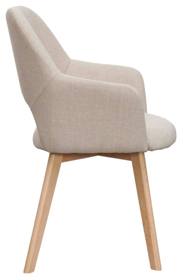 Armlehnstuhl Stade beige natur Polyester Buche B/H/T: ca. 57x87x62 cm – Bild 3