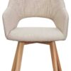 Armlehnstuhl Stade beige natur Polyester Buche B/H/T: ca. 57x87x62 cm – Bild 4
