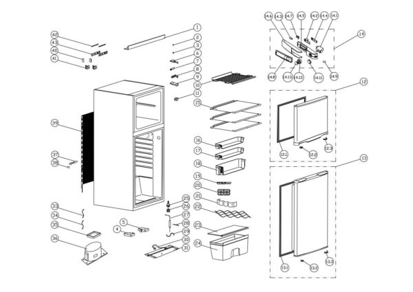 Mican Einbaukühl-/Gefrierkombination EKHTMFSE weiß B/H/T: ca. 54x145x54 cm – Bild 3