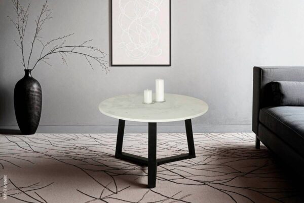 Couchtisch CROSS schwarz weiß H/D: ca. 46x75 cm – Bild 3