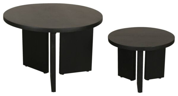 Beistelltisch ROUND, 2er-Set schwarz lackiert Akazie H/D: ca. 41x60 cm Beistelltisch ROUND, 2er-Set schwarz lackiert Akazie H/D: ca. 41x60 cm – Bild 2
