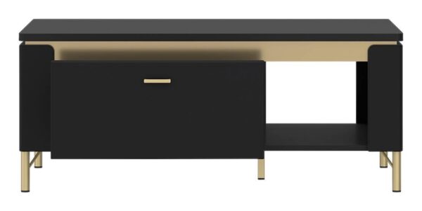 Couchtisch Norica schwarz matt gold Optik B/H/T: ca. 110x46x65 cm – Bild 3