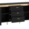 Lowboard Norica schwarz matt gold Optik B/H/T: ca. 155x70x40 cm – Bild 2