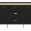 Lowboard Norica schwarz matt gold Optik B/H/T: ca. 155x70x40 cm – Bild 3