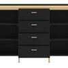 Sideboard Norica schwarz matt gold Optik B/H/T: ca. 155x87x40 cm – Bild 3