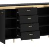 Sideboard Norica schwarz matt gold Optik B/H/T: ca. 155x87x40 cm – Bild 4