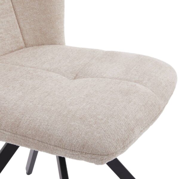 Drehstuhl Lara beige schwarz Webstoff Metall – Bild 4